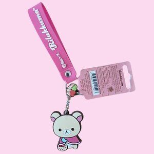 RARE, BNWT Rilakkuma Apple Basket Keychain Wristlet